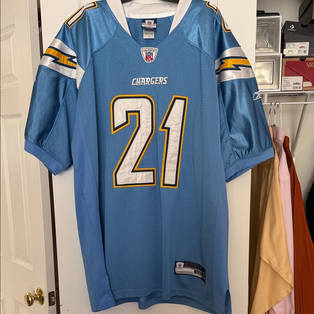 Reebok Blue and White Chargers Jersey